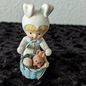 Enesco Holly Babes Baby in Bunny Suit with Easter basket